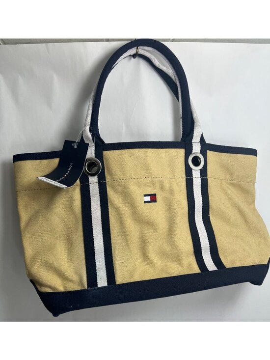 Tommy Hilfiger Handbags - Tommy Hilfiger Canvas Hand Bag Purse Y2K Beige New NWT